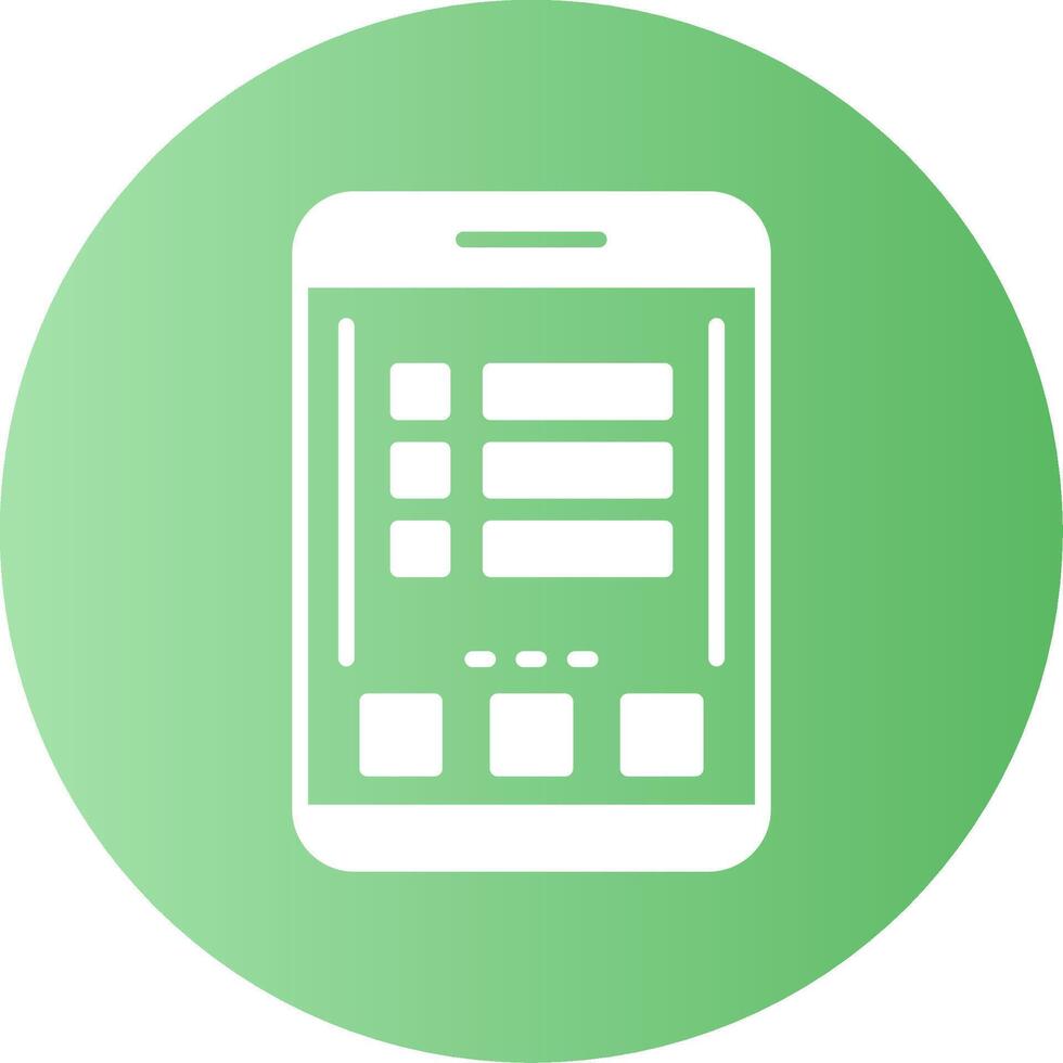 Menu Mobile Interface Green Gradient Circle Icon Design vector