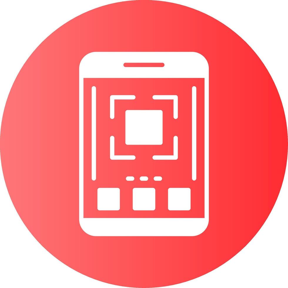 Full screen Mobile Interface Gradient Circle Icon vector