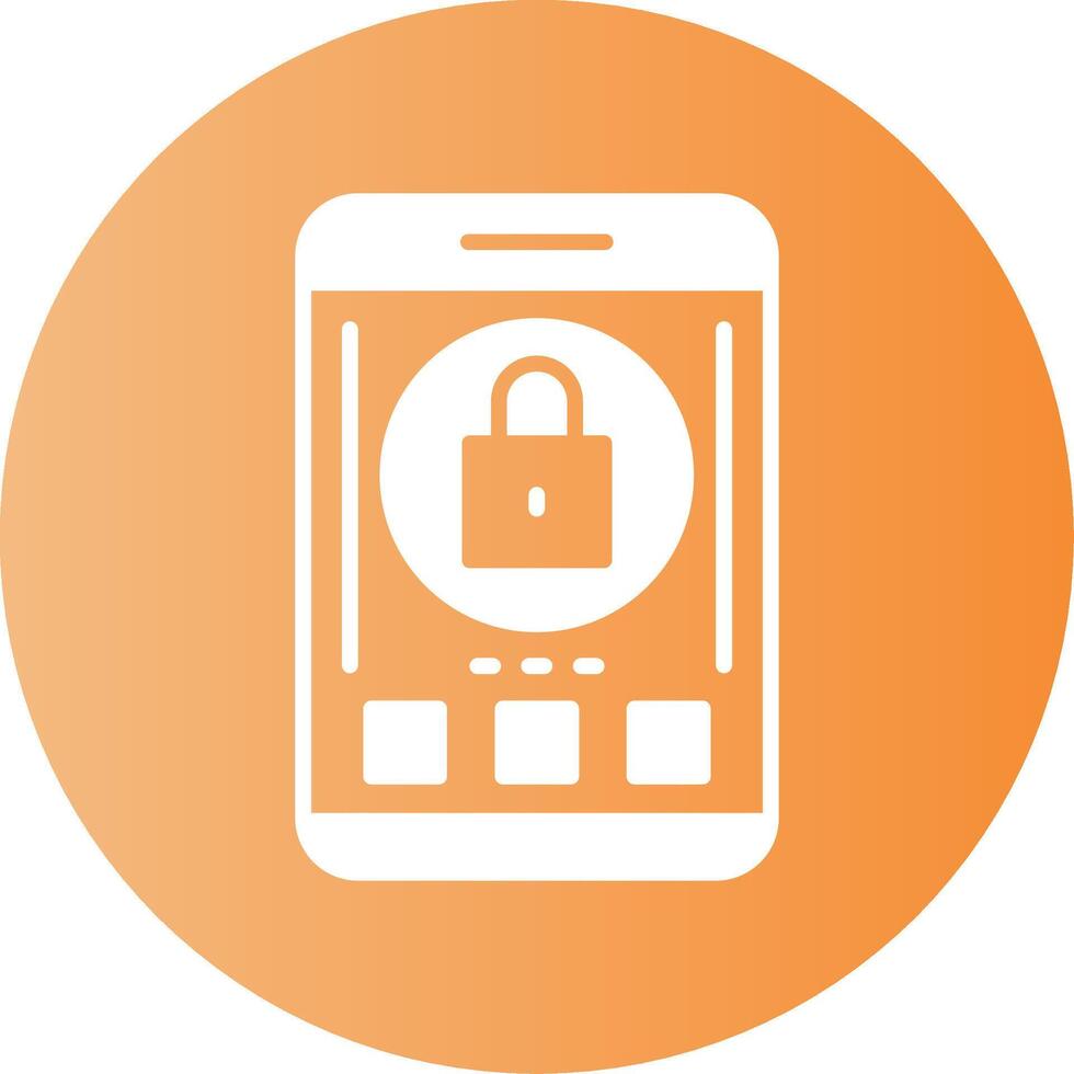 Lock Mobile Interface Gradient Circle Icon vector