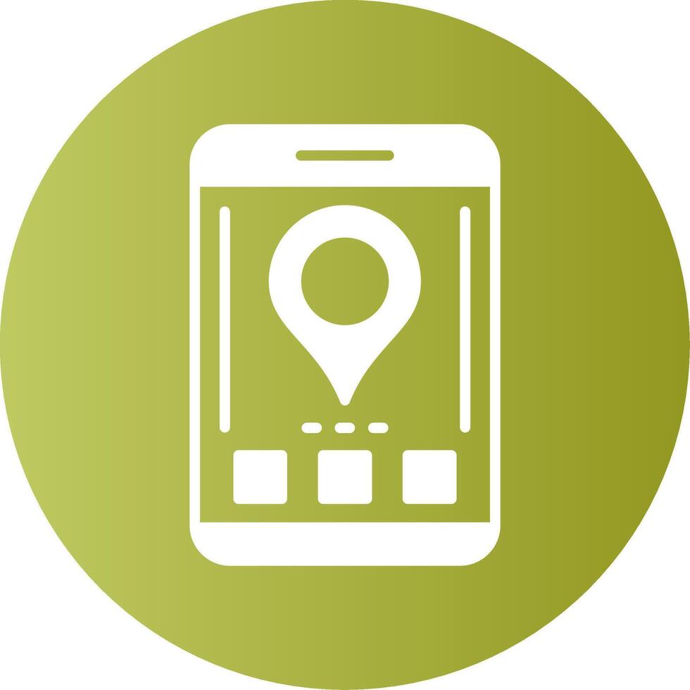 Location Mobile Interface Gradient Circle Icon vector