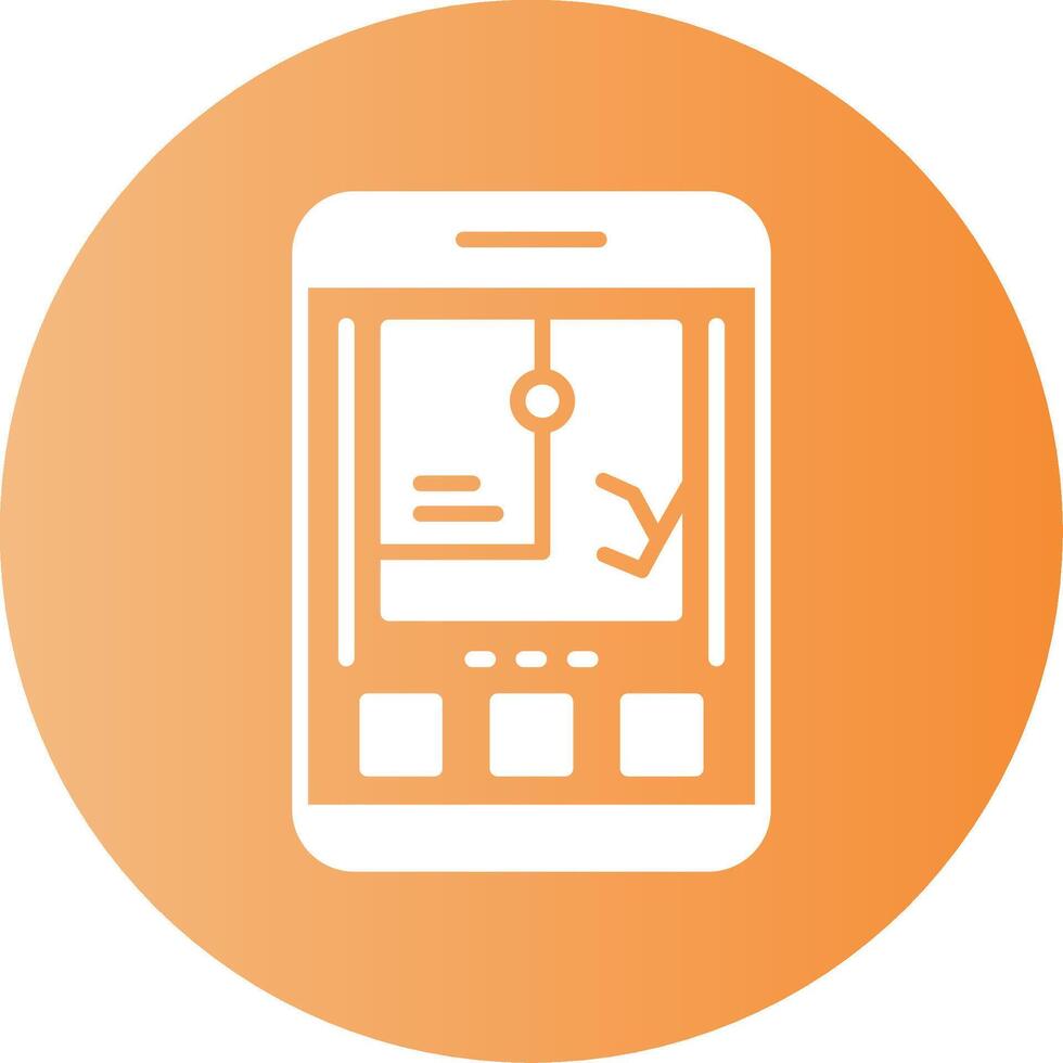 GPS Mobile Interface Gradient Circle Icon vector