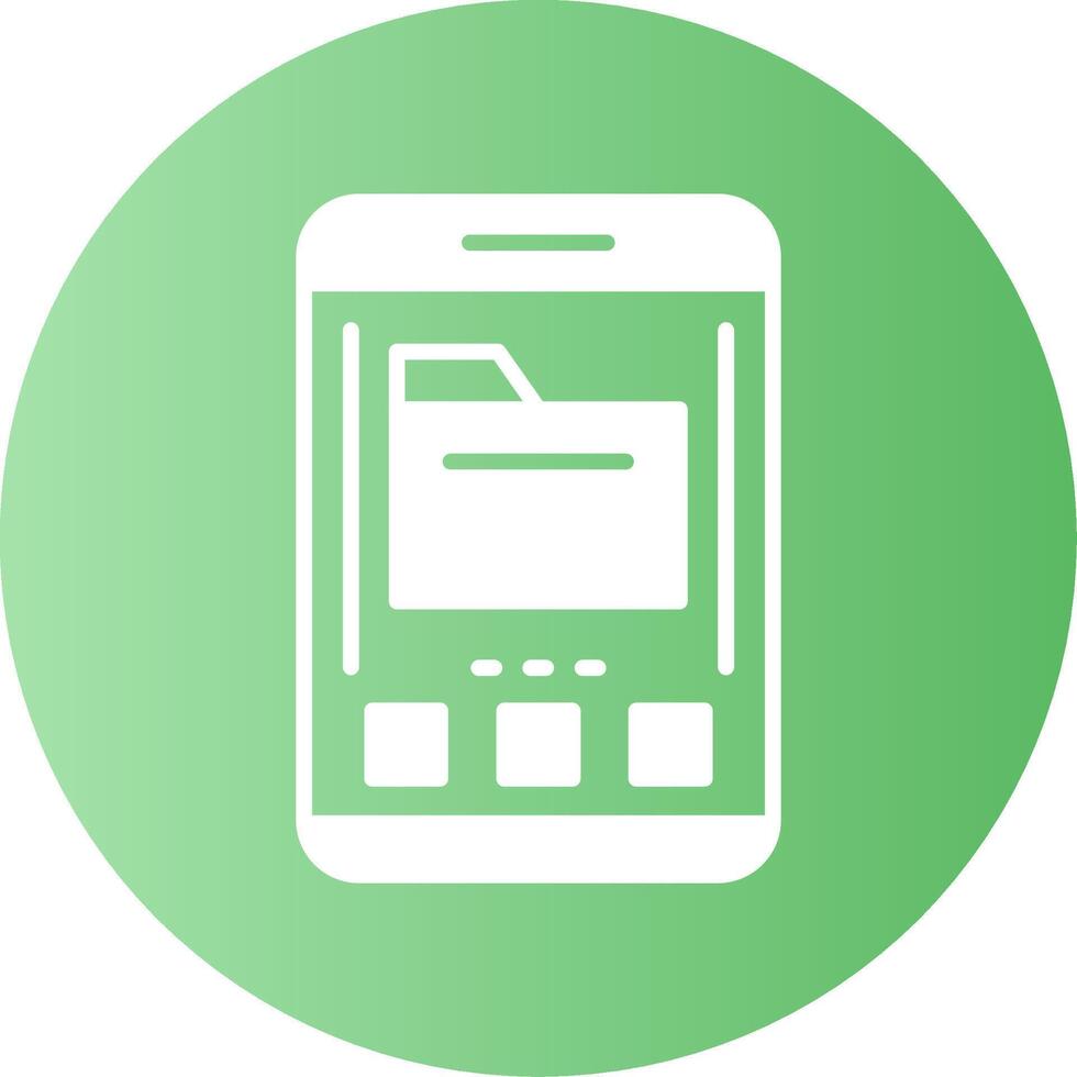 Folder Mobile Interface Green Gradient Circle Icon vector