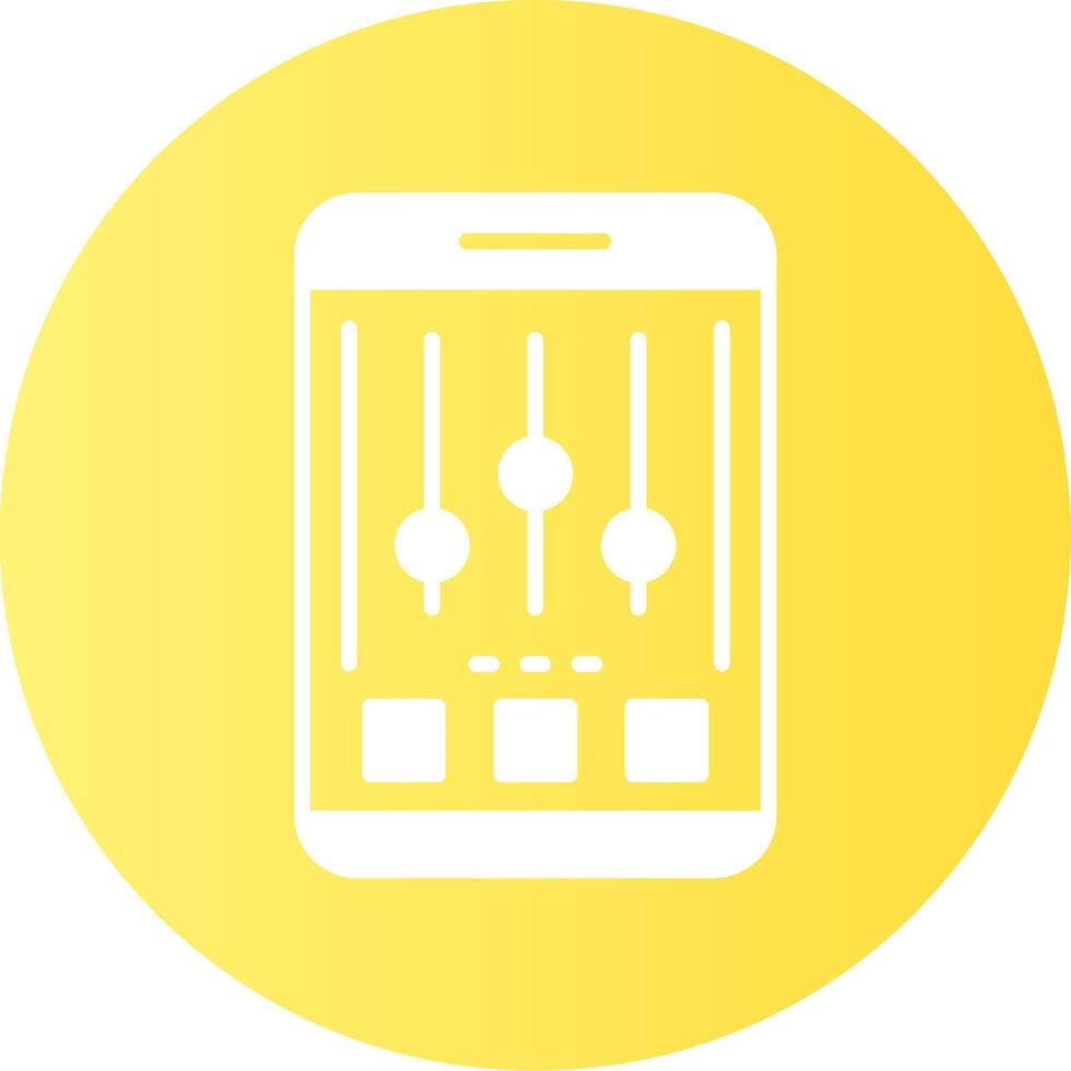 Settings Mobile Interface Gradient Circle Icon vector