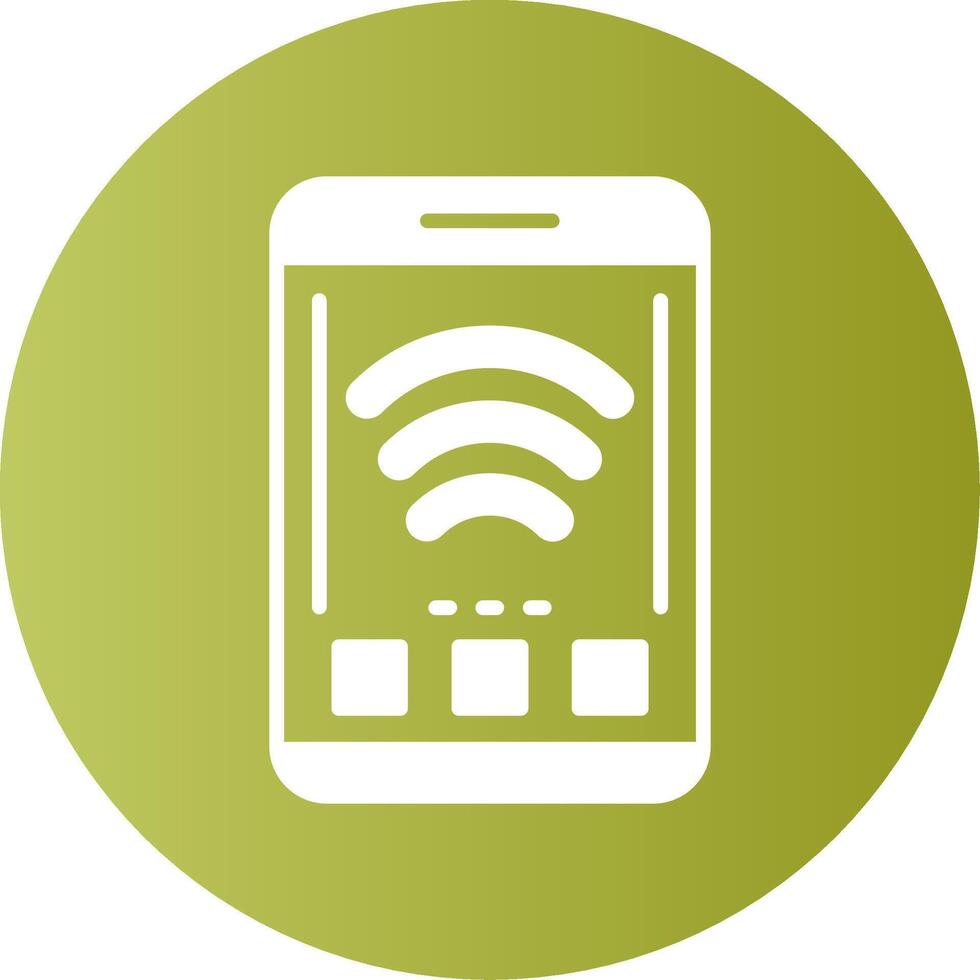 Wi Fi Mobile Interface Gradient Circle Icon vector