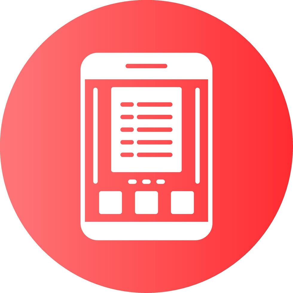 List Mobile Interface Gradient Circle Icon vector