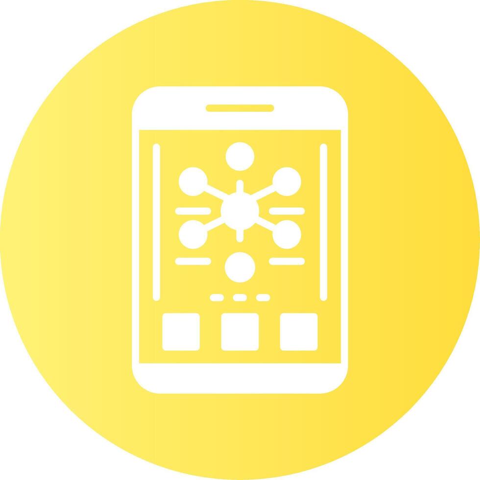 Graph Mobile Interface Gradient Circle Icon vector