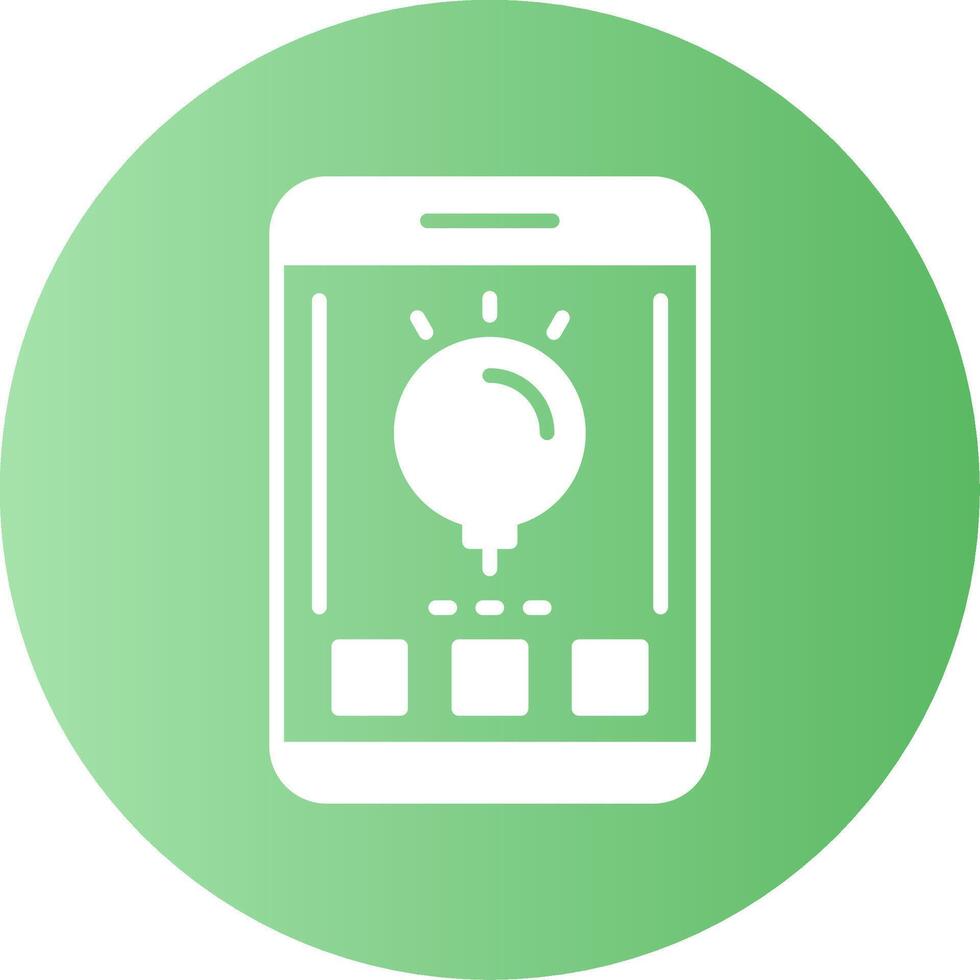 Lightbulb Mobile Interface Gradient Circle Icon vector