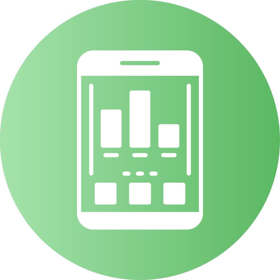 Chart Mobile Interface Gradient Circle Icon vector