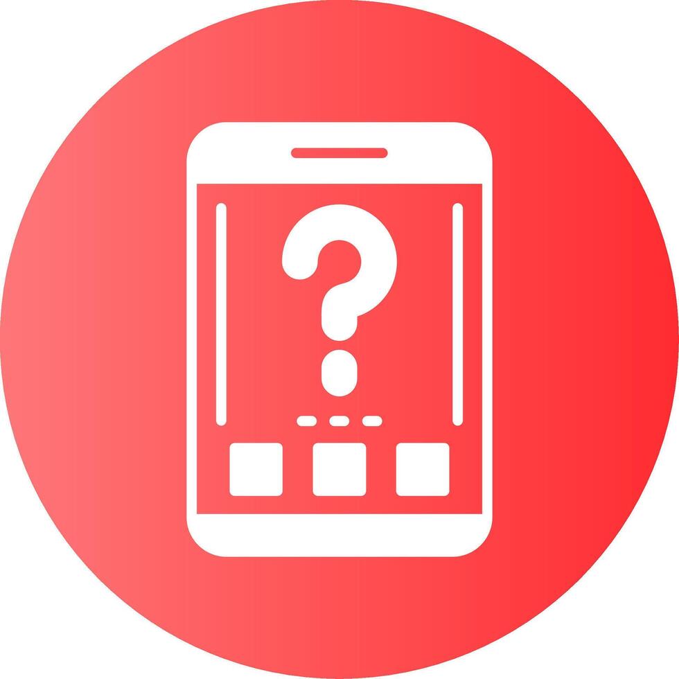 Question mark Mobile Interface Gradient Circle Icon vector