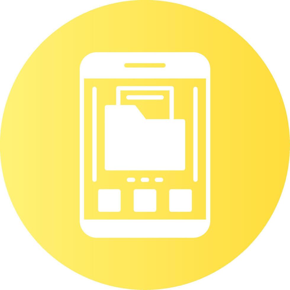 Folder Mobile Interface Gradient Circle Icon Design vector