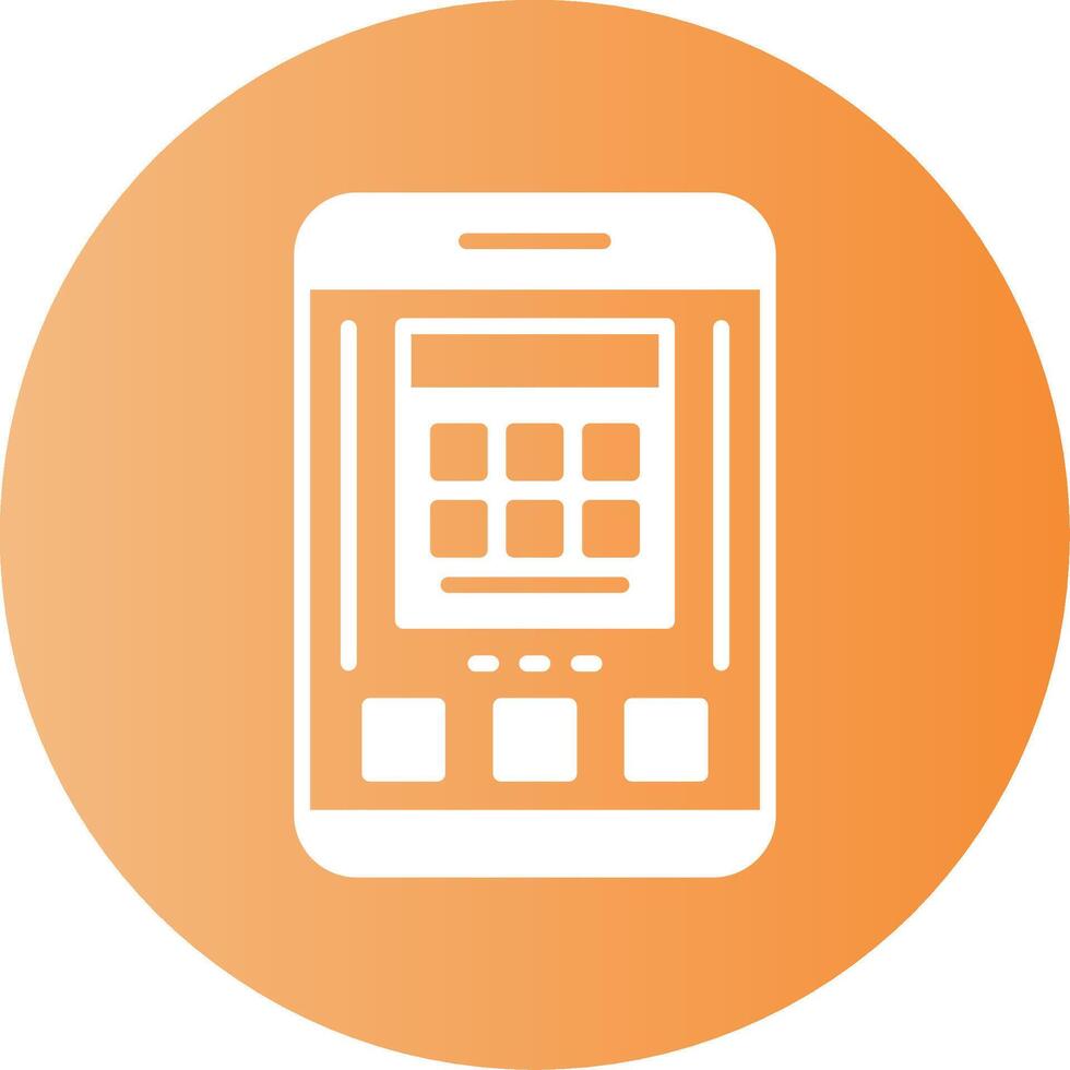 Calculator Mobile Interface Gradient Circle Icon vector