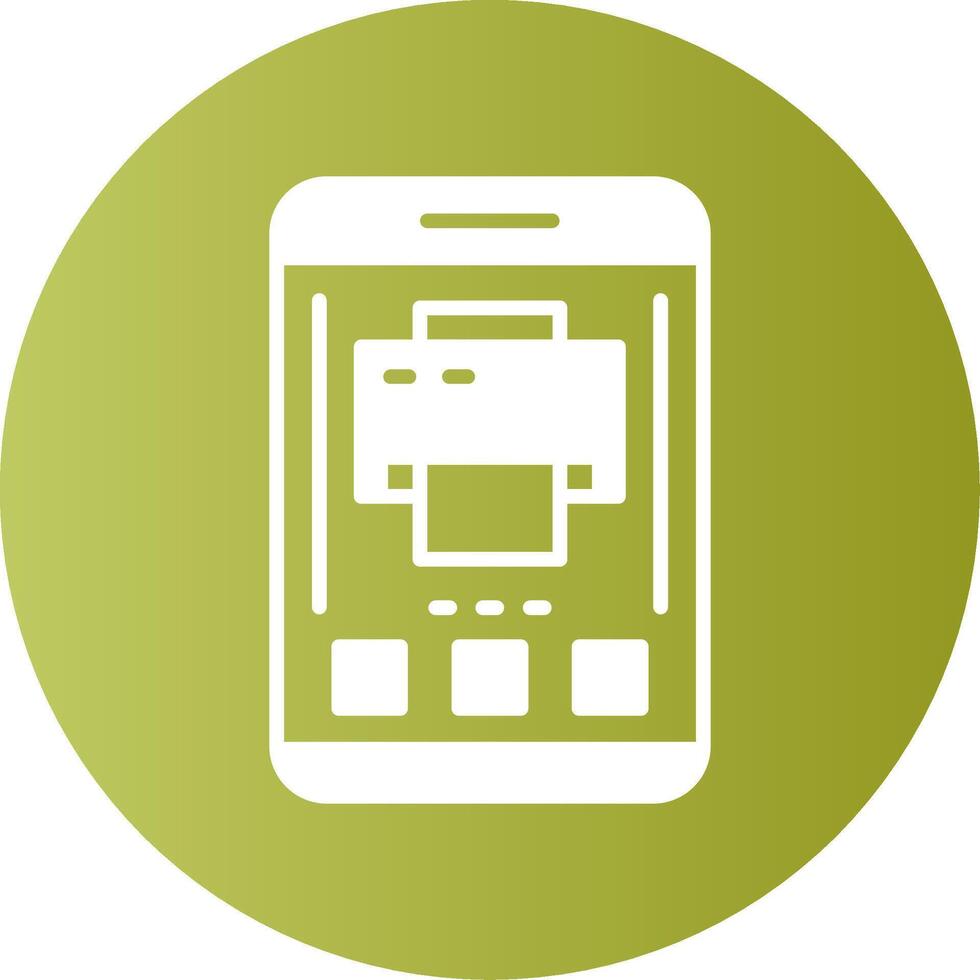 Printer Mobile Interface Gradient Circle Icon vector