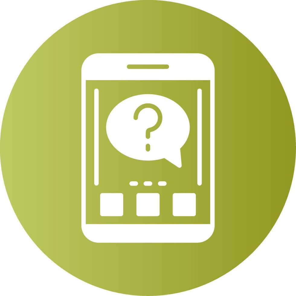 Question Mobile Interface Gradient Circle Icon vector