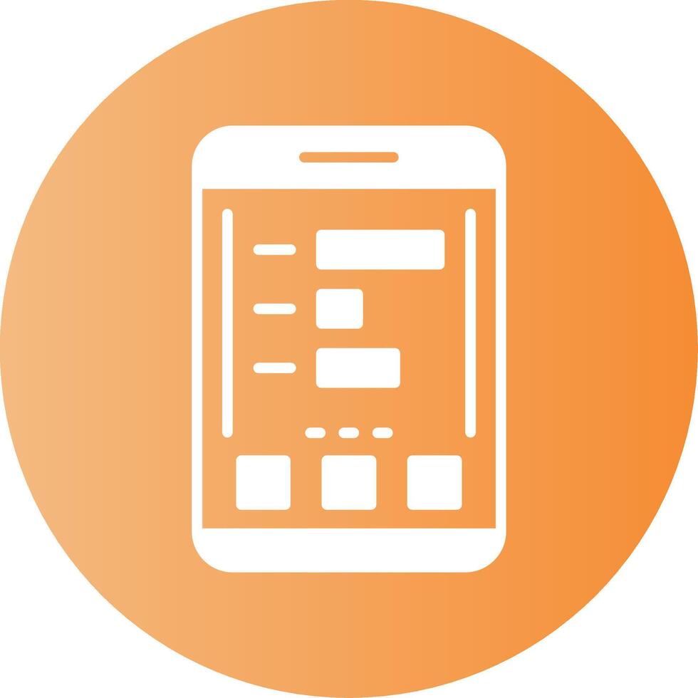 Statistics Mobile Interface Gradient Circle Icon vector