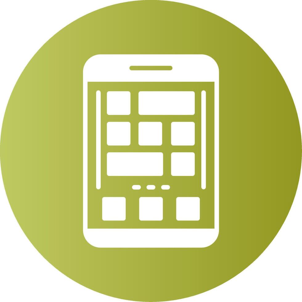 Grid Mobile Interface Gradient Circle Icon vector