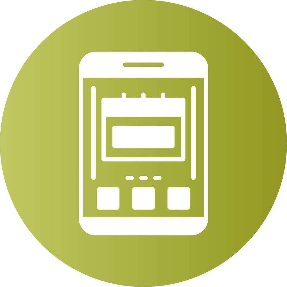 Calendar Mobile Interface Gradient Circle Icon Design vector