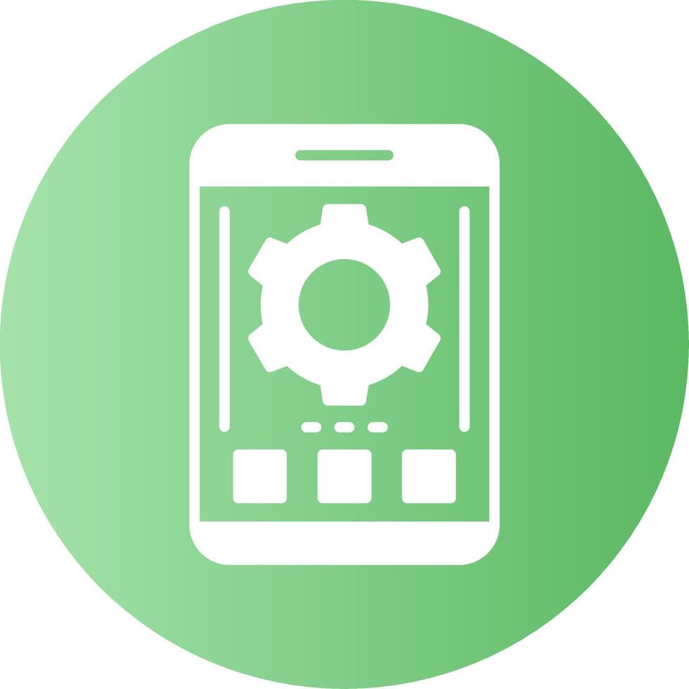 Gear Mobile Interface Gradient Circle Icon vector