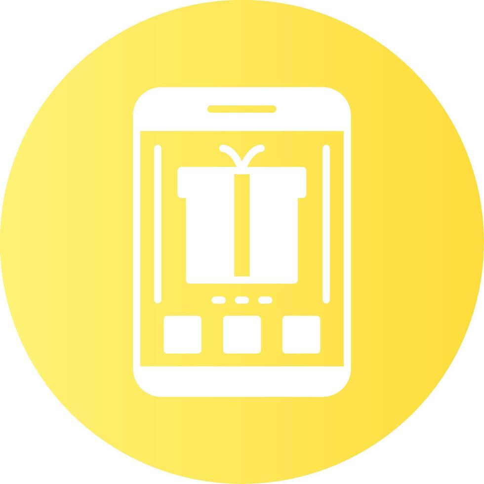 Gift Mobile Interface Gradient Circle Icon vector
