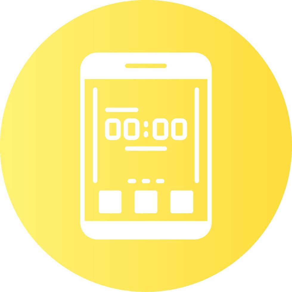 Clock Mobile Interface Gradient Circle Icon vector
