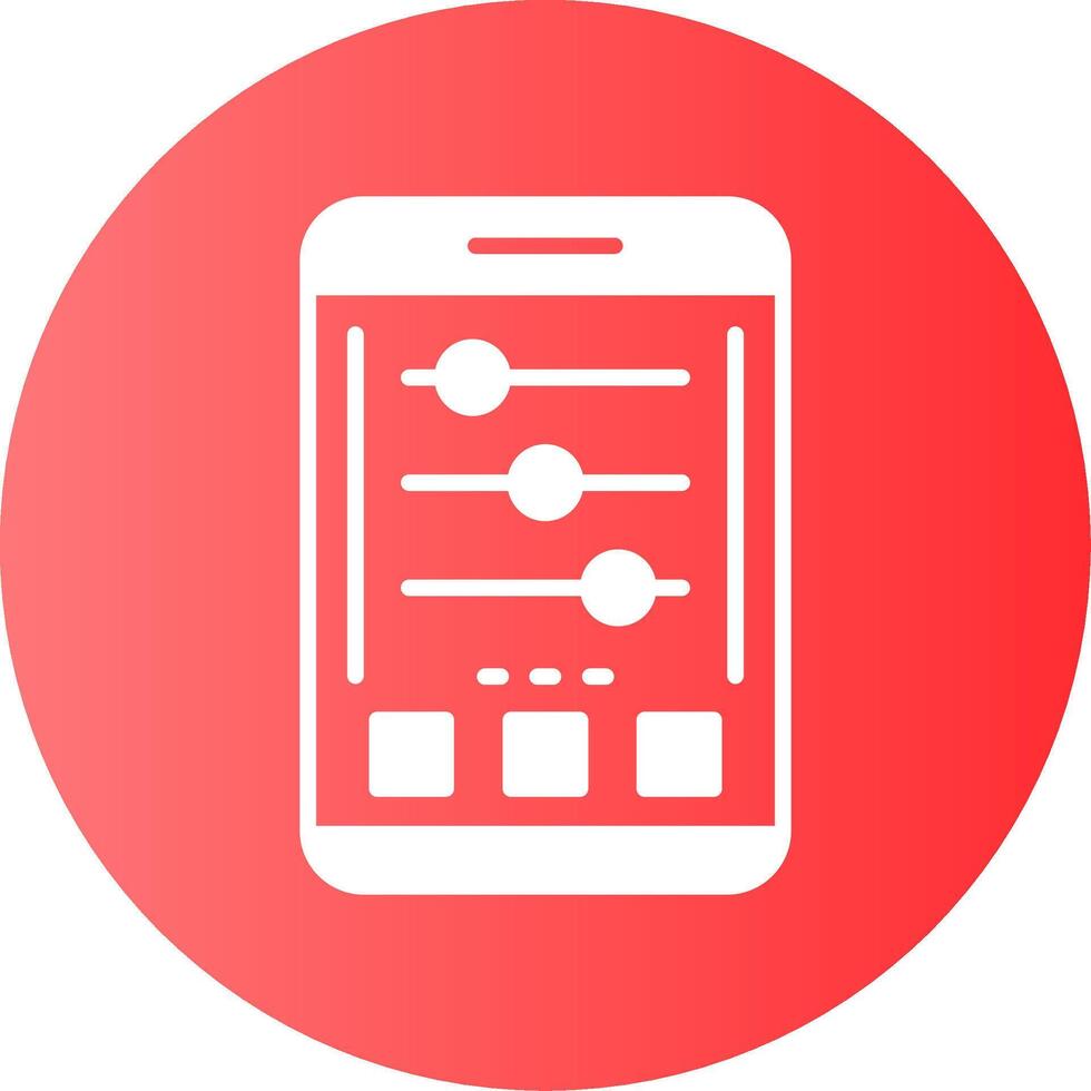 Settings Mobile Interface Gradient Circle Icon Design vector