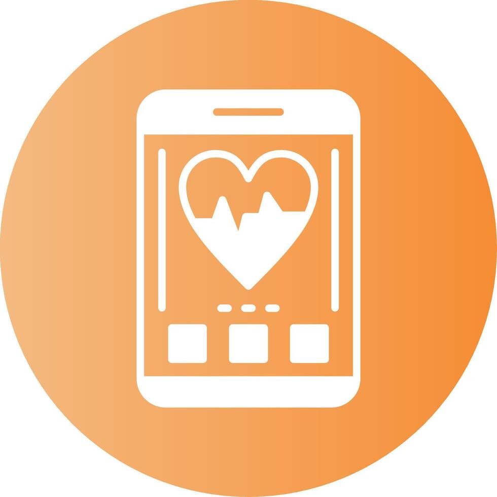 Heartbeat Mobile Interface Gradient Circle Icon vector