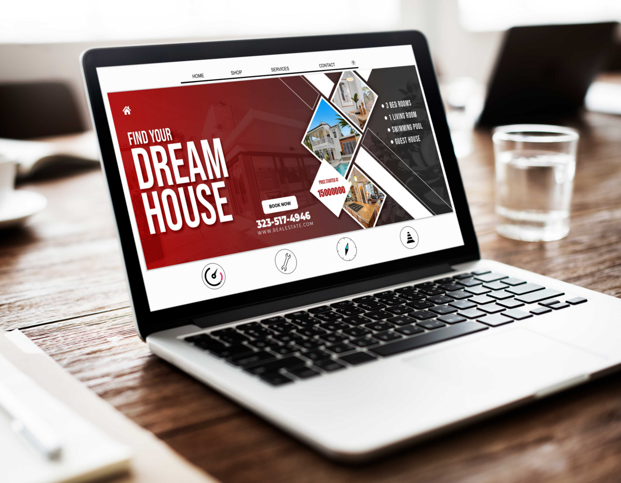 Clean Web Banner Mockup Template for Digital Ads and UI Presentation psd