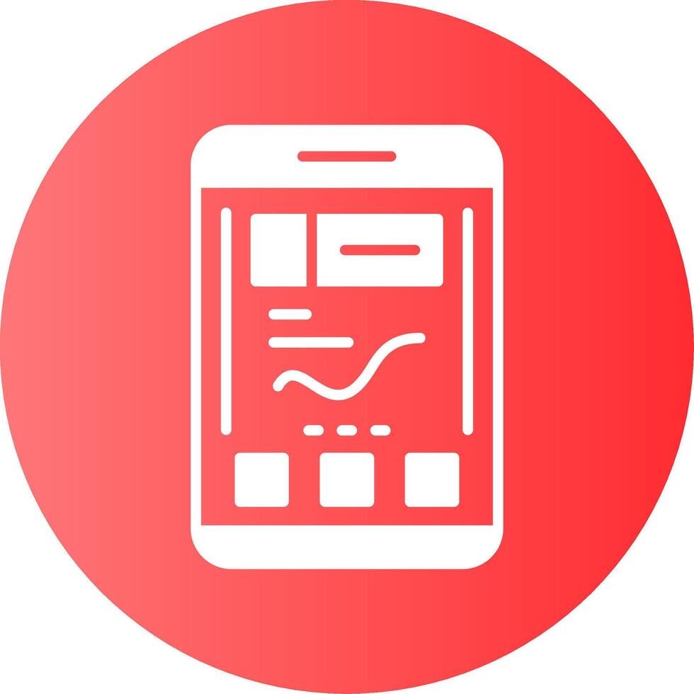Analytics Mobile Interface Gradient Circle Icon vector