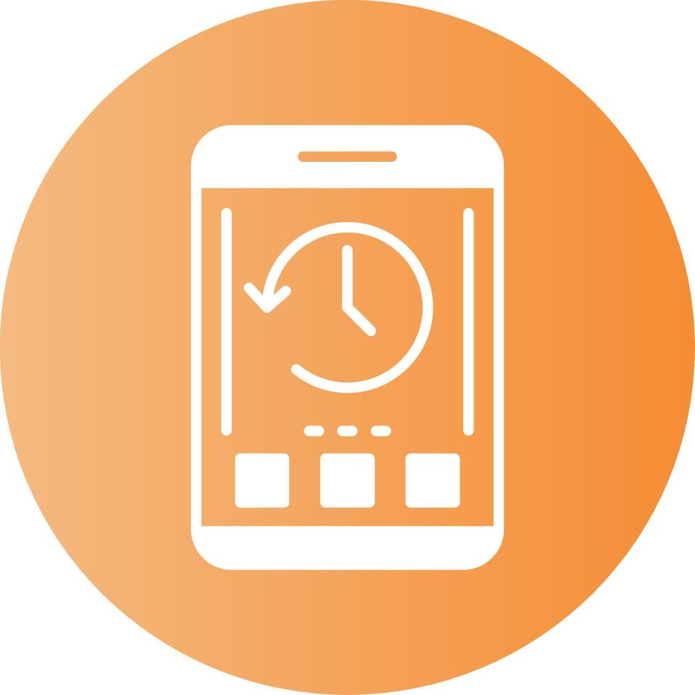 History Mobile Interface Gradient Circle Icon vector