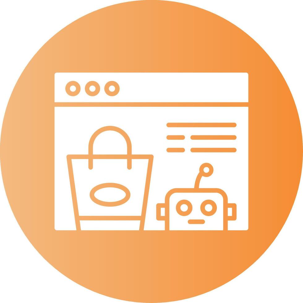 Virtual Shopping Assistant Gradient Circle Icon vector