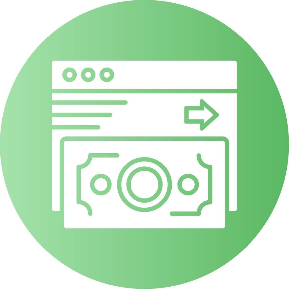 Online Payment Gradient Circle Icon vector