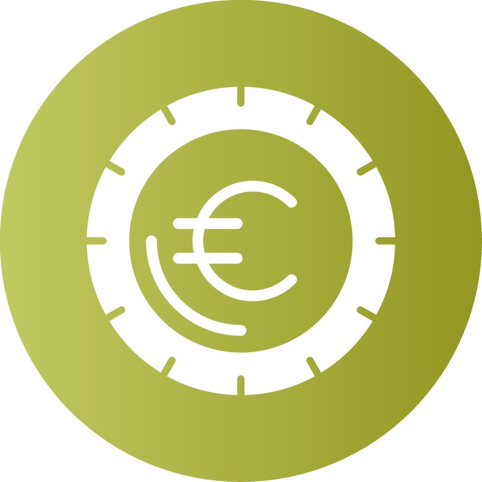 Euro sign Gradient Circle Icon Design vector
