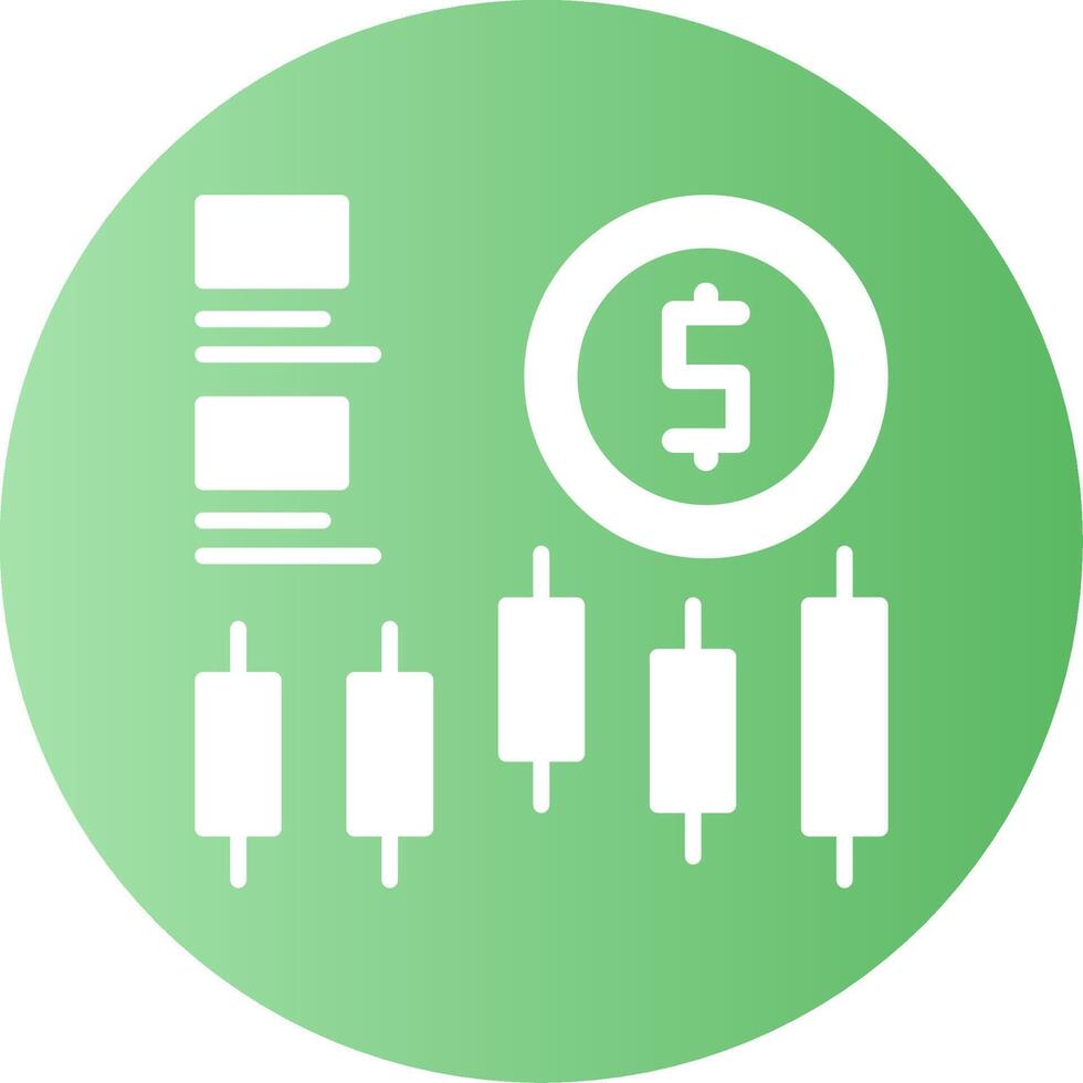Stock market Green Gradient Circle Icon vector