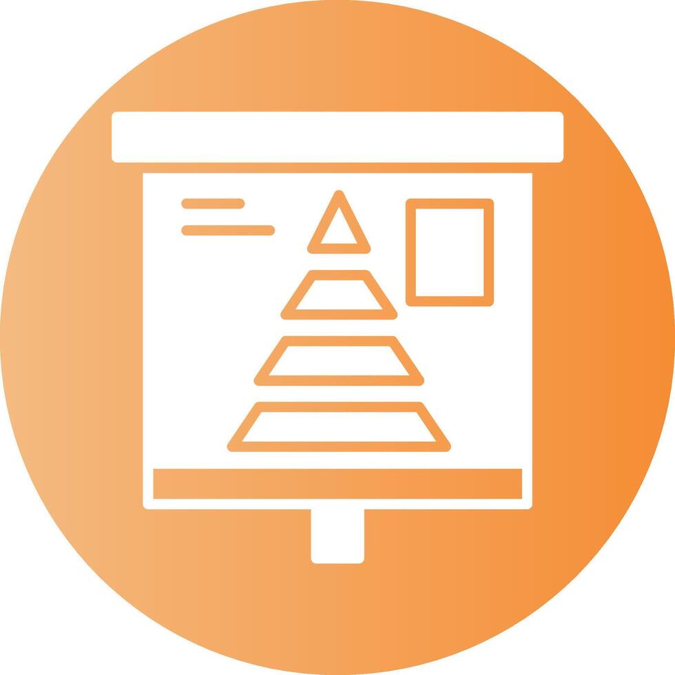 Pyramid Chart Gradient Circle Icon vector