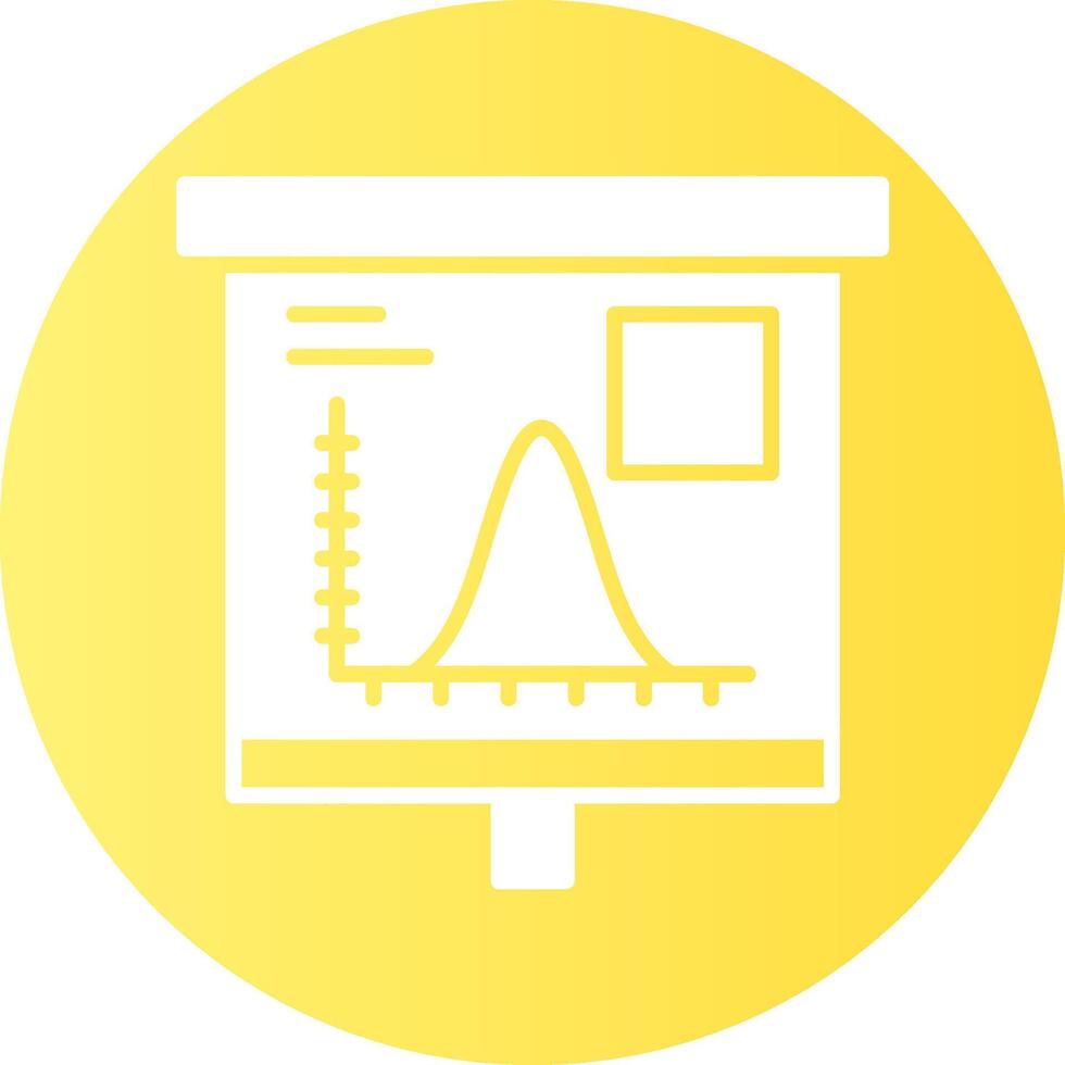Bell Curve on Graph Gradient Circle Icon vector