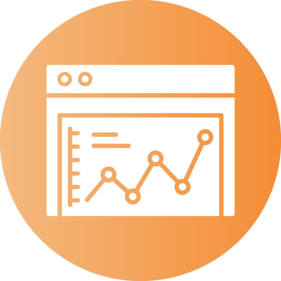 Website Falling Statistics Gradient Circle Icon vector