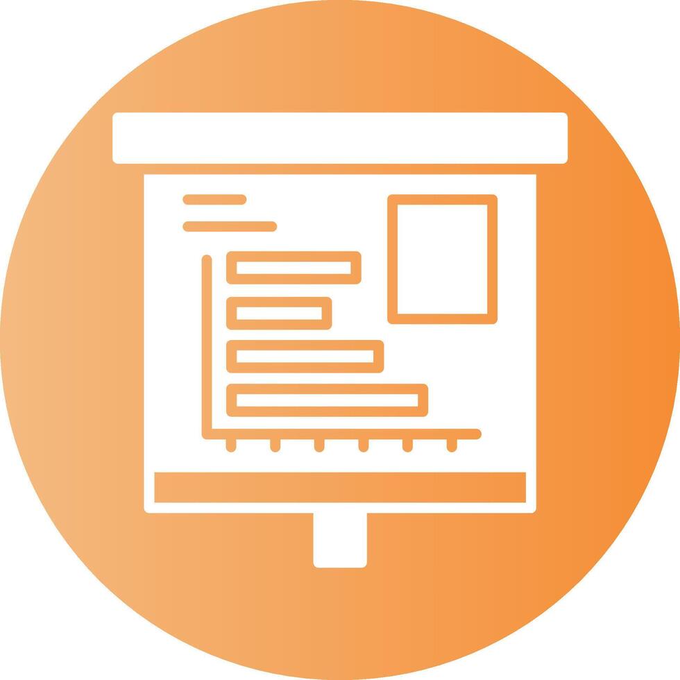 Horizontal Bar Chart Gradient Circle Icon vector