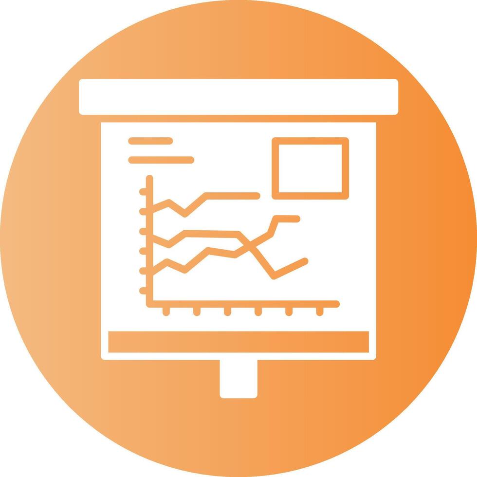 Filled Graph Gradient Circle Icon vector