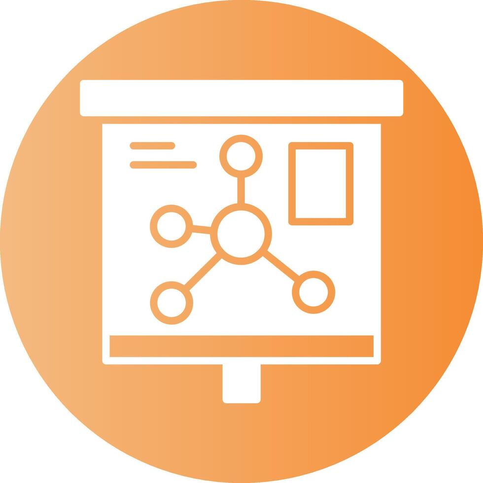 Mind Map Gradient Circle Icon vector