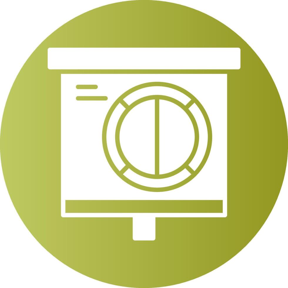 Half Pie Chart Gradient Circle Icon vector