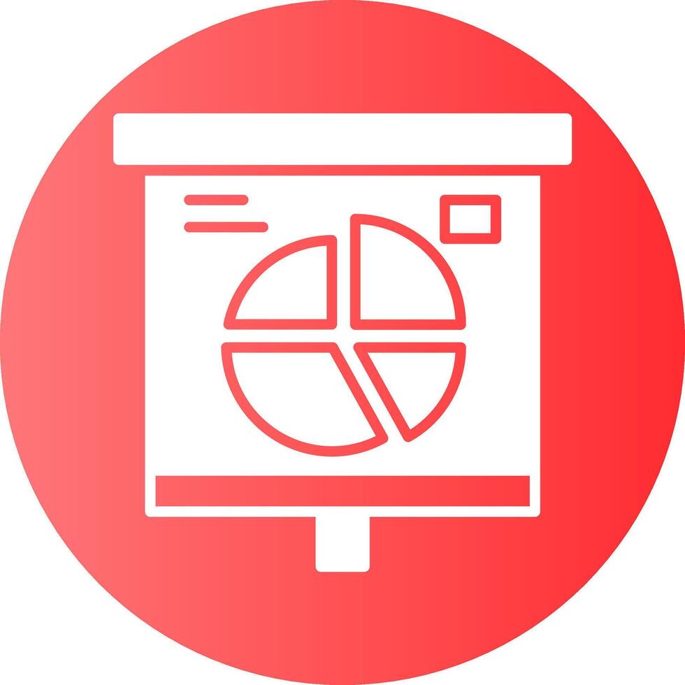 Pie Chart Red Gradient Circle Icon vector