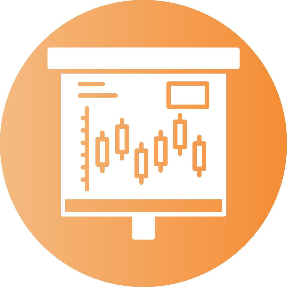 Candlestick Gradient Circle Icon vector