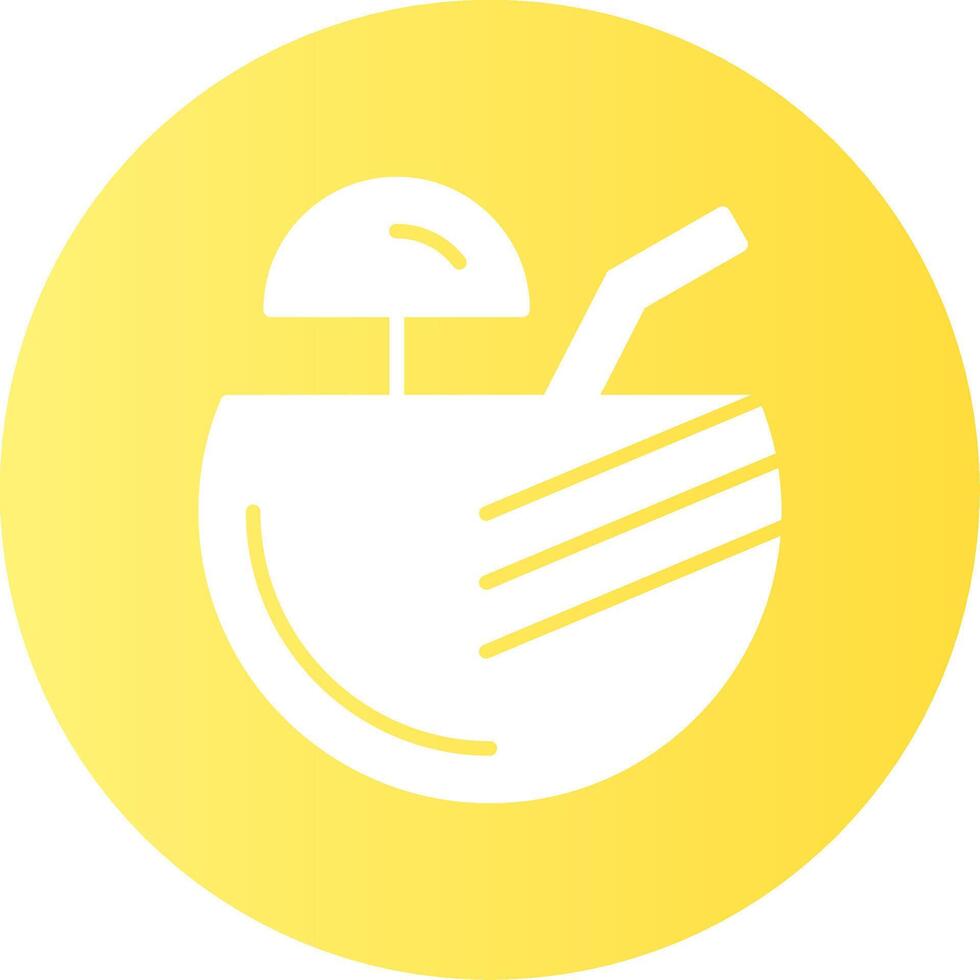 Coconut drink Gradient Circle Icon vector