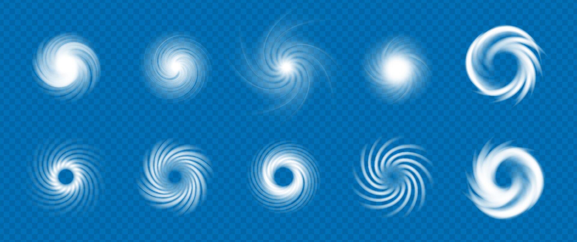 Abstract air swirl with circular vortex and foamy spiral motion. Cool wind, water splash and turbine effect suggest freshness and dynamic energy. design for AC, laundry or power themes. vector