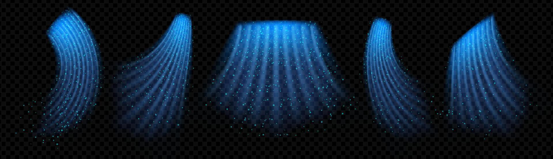 Cool air swirl with icy wind trail and sparkling breeze. Fresh flow, suction and misty vortex suggest purification and frost effect. Abstract for AC, ventilation or winter energy themes. vector