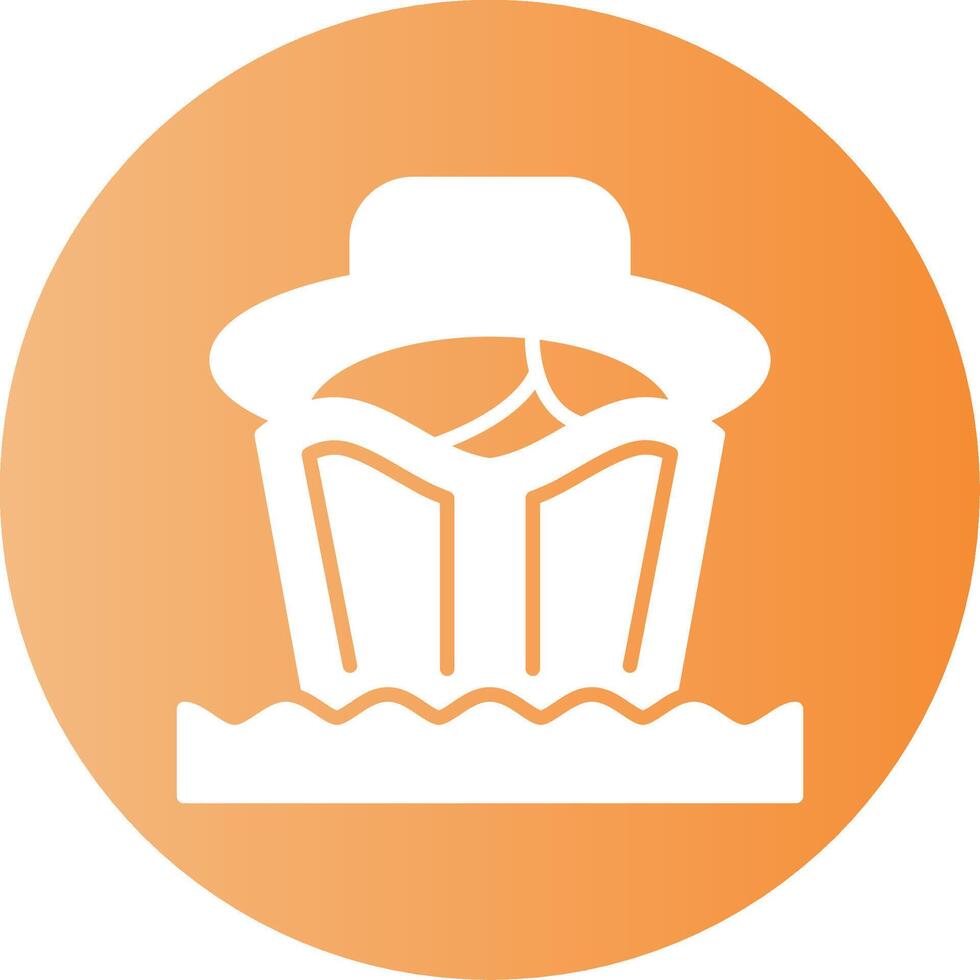 Beach reading Gradient Circle Icon vector