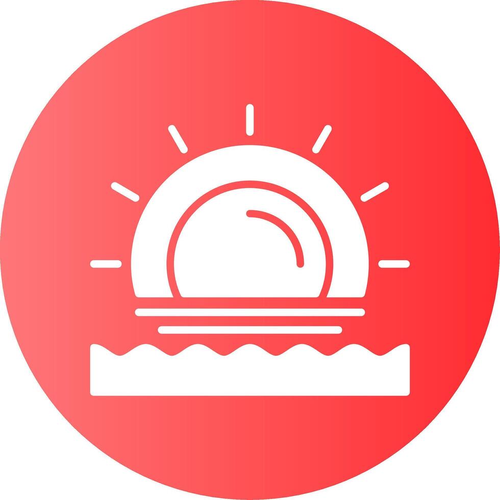 Beach sunset Gradient Circle Icon vector