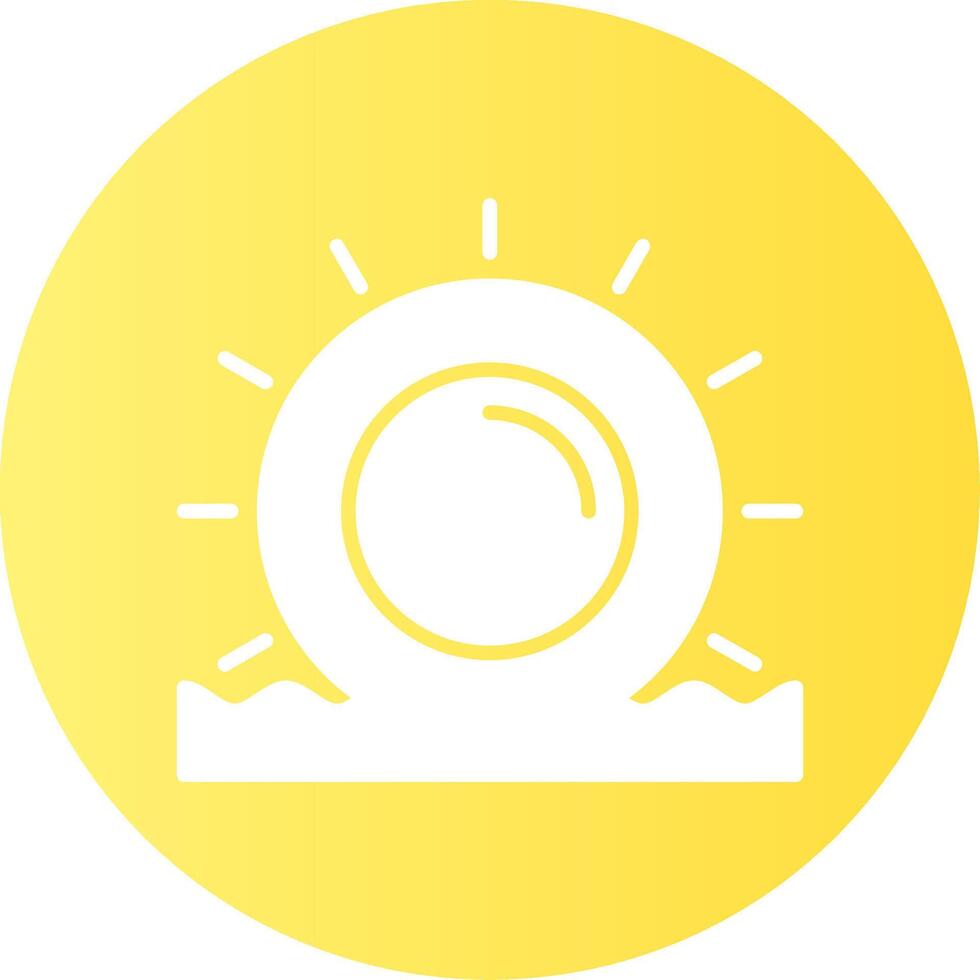 Beach sunrise Gradient Circle Icon vector