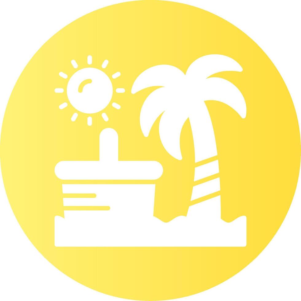 Beach picnic Gradient Circle Icon vector