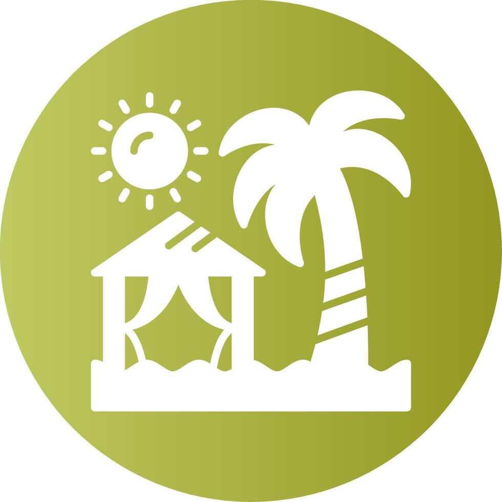 Beach camping Gradient Circle Icon vector