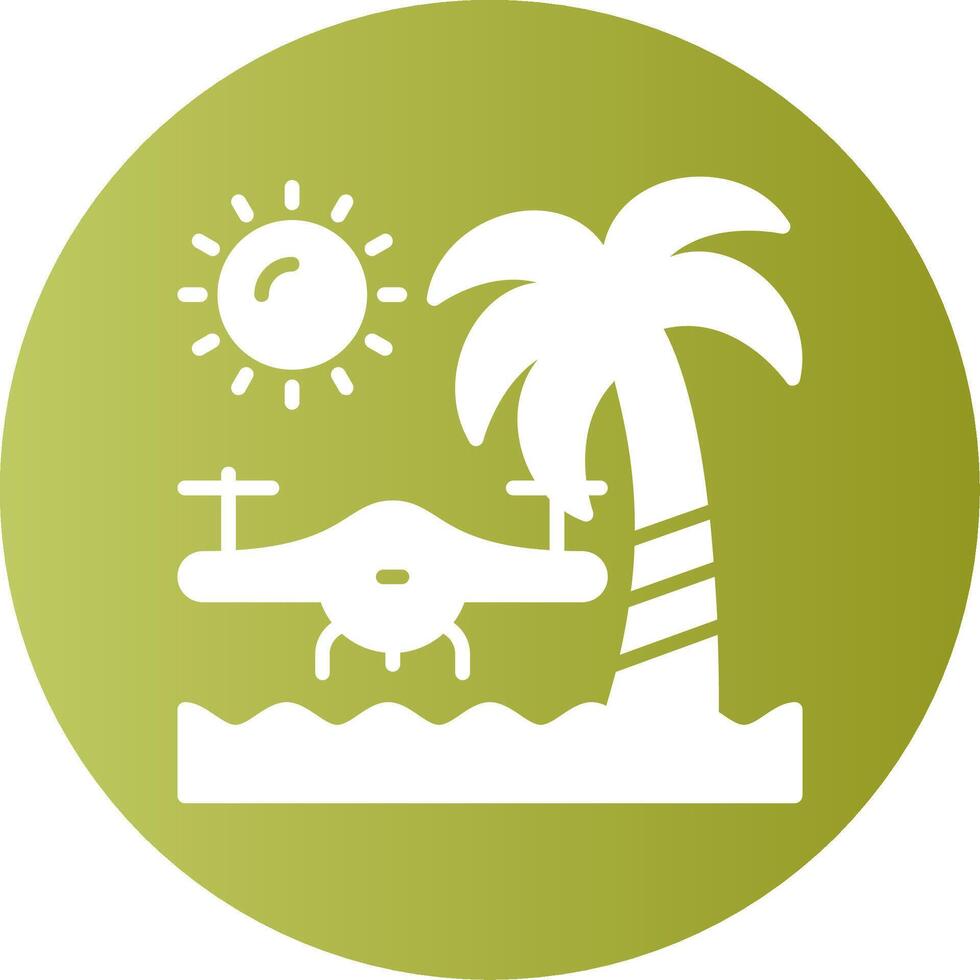 Beach drone photography Gradient Circle Icon vector